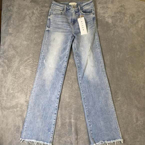Risen Women’s Jeans Wide Leg Light Wash 5/27 BNWT - Picture 1 of 9